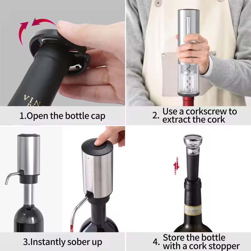 2024 Новый дизайн 4 в 1 литиев – обзор и цена Wine Opener Electric